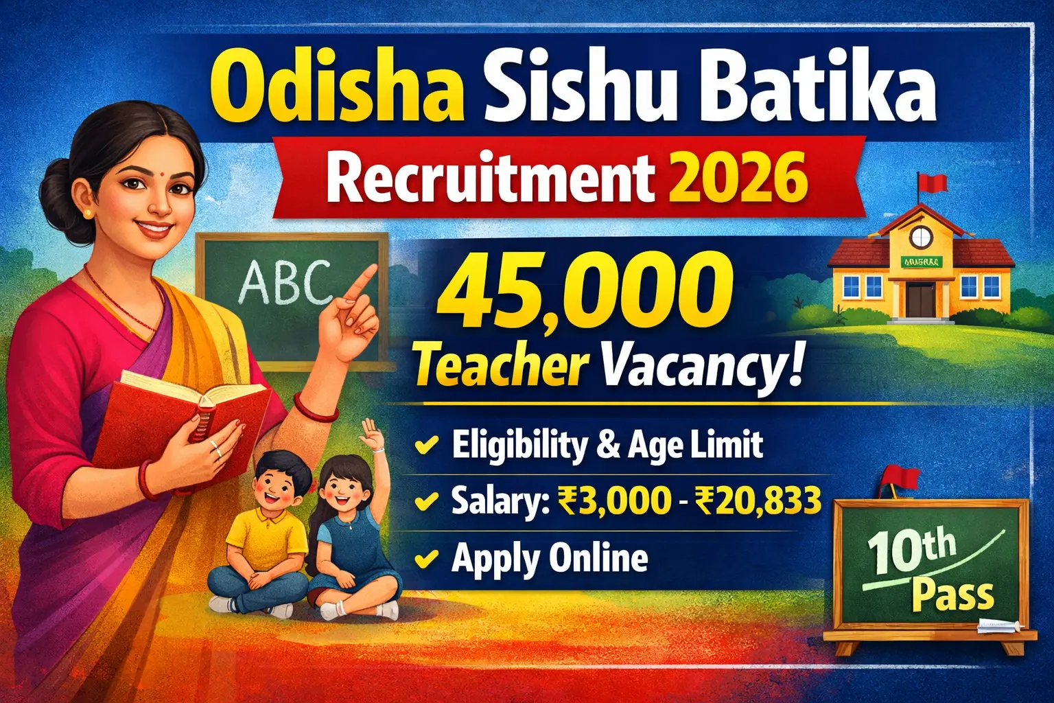 Odisha Sishu Batika Recruitment 2026 notification apply online