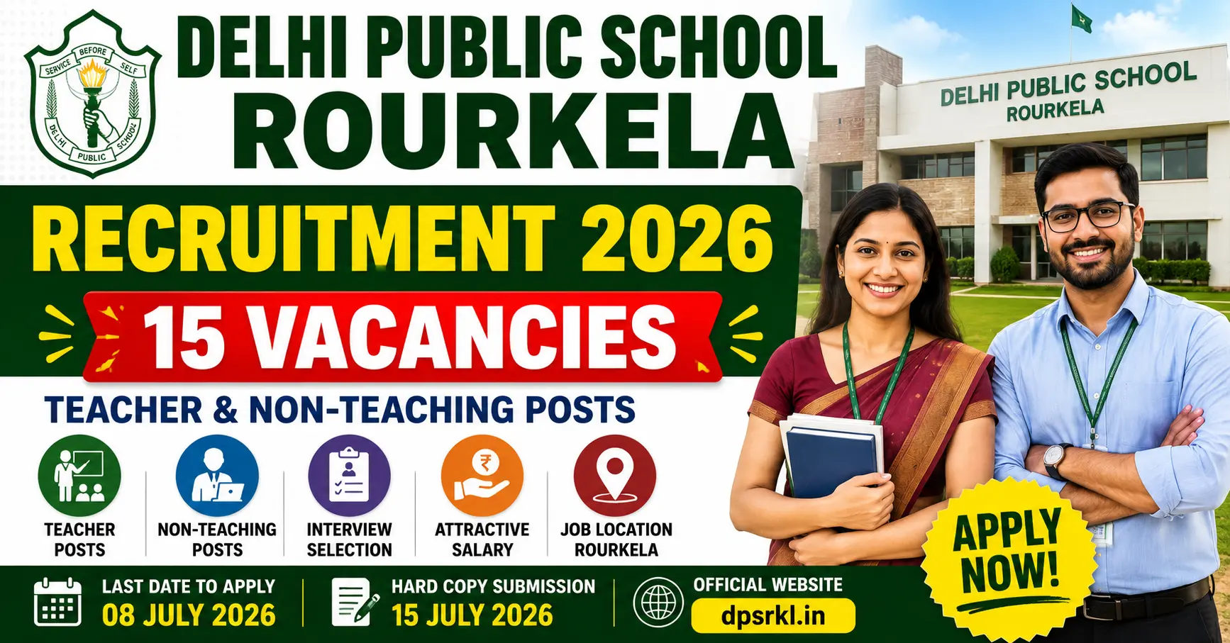 Delhi Public School Rourkela Recruitment 2026 notification for Teacher and Non-Teaching vacancies
