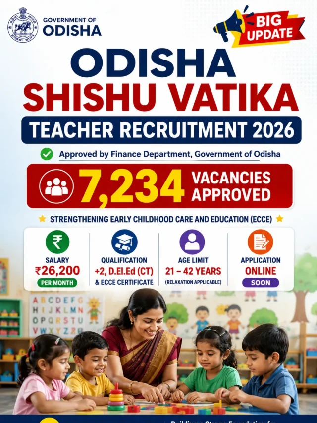Odisha Shishu Vatika Teacher Recruitment 2026 a