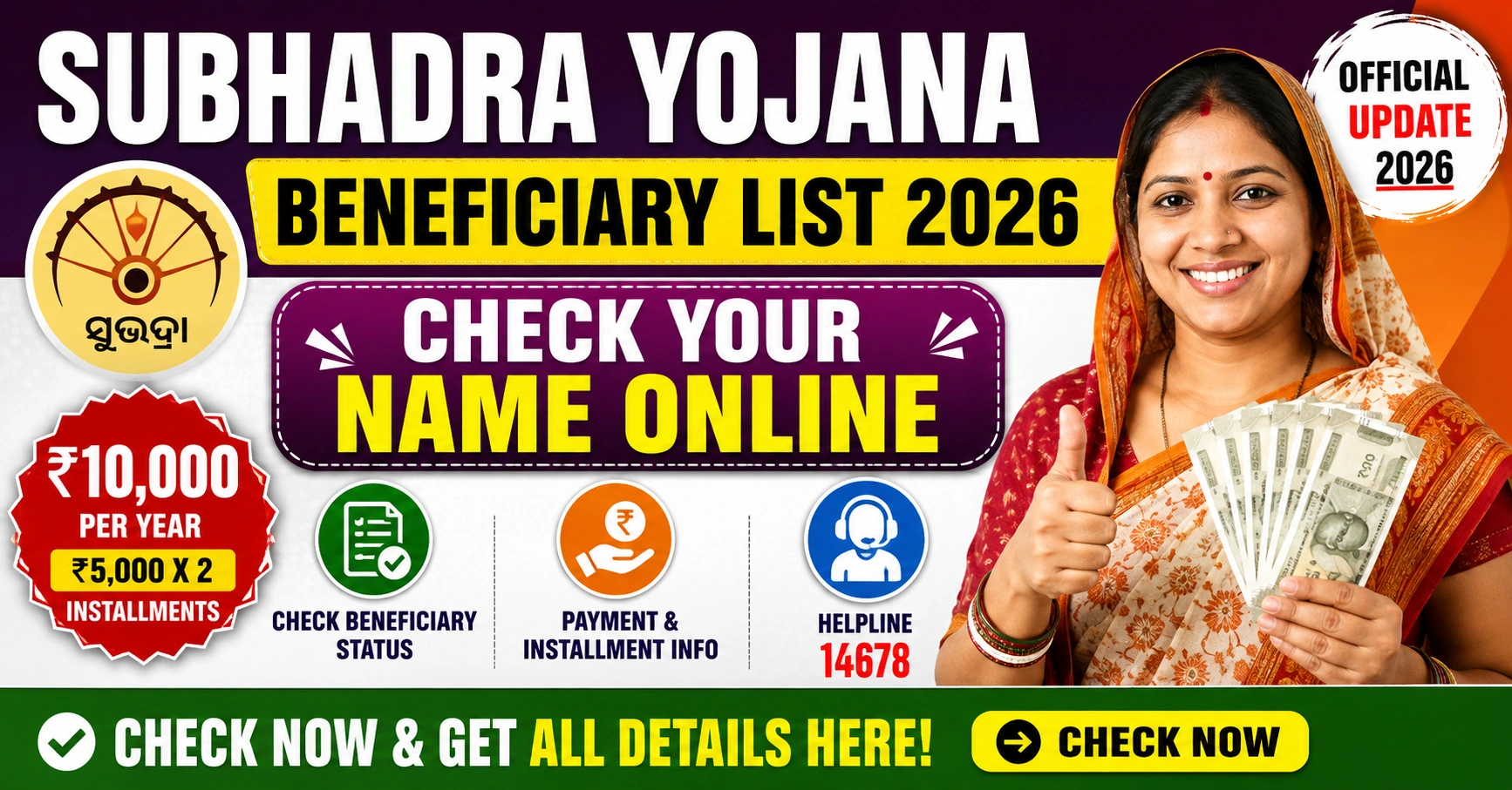 Subhadra Yojana Beneficiary List 2026 – Check Name and Application Status Online