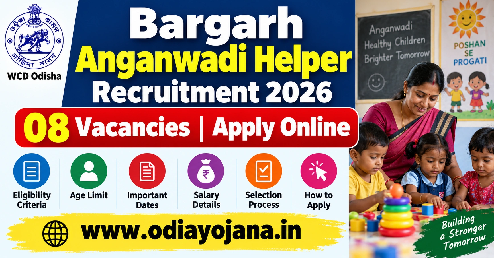Bargarh Anganwadi Helper Recruitment 2026 – 08 Vacancies