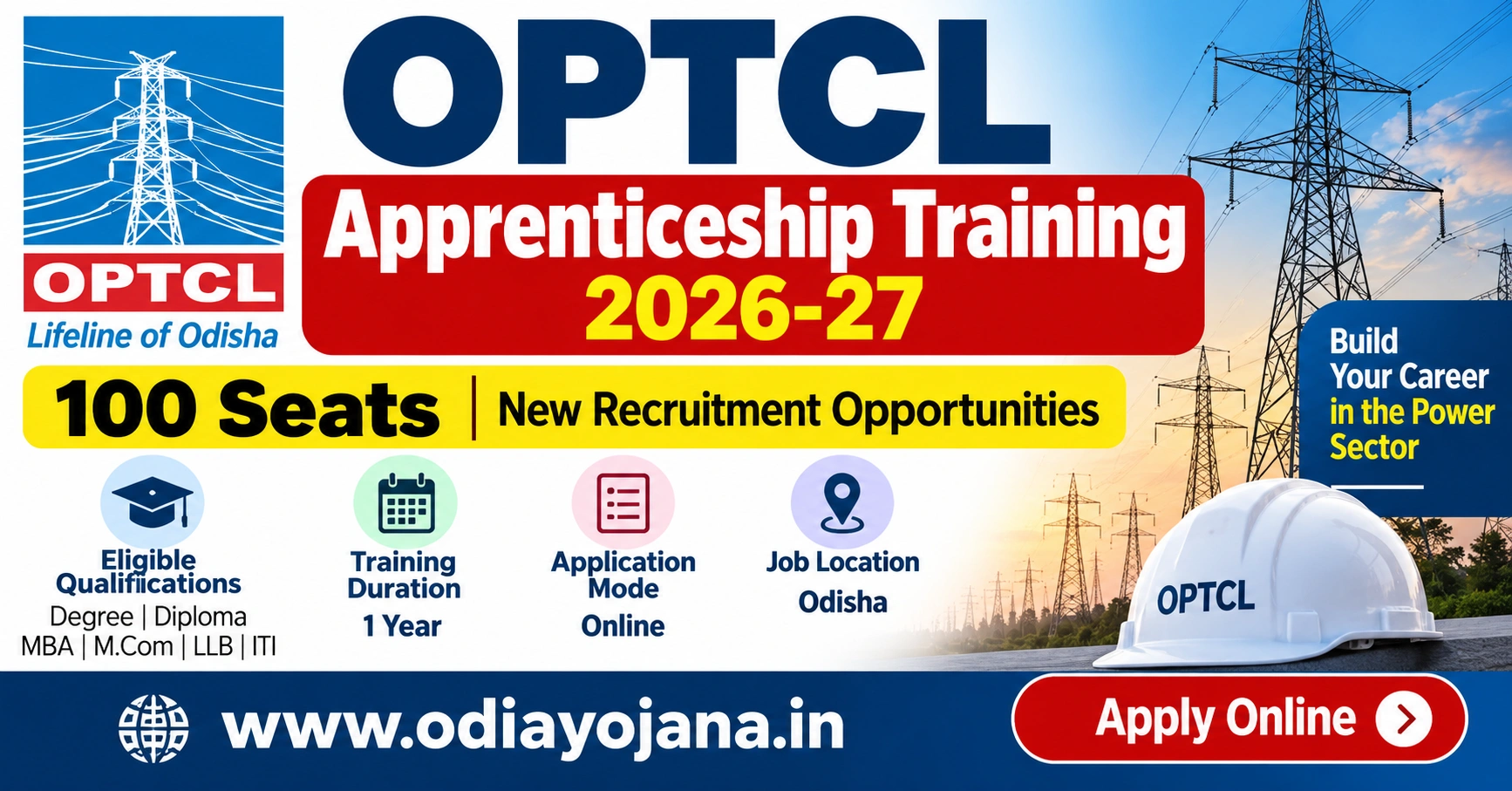 OPTCL Apprenticeship Training 2026-27 – 100 Apprentice Seats