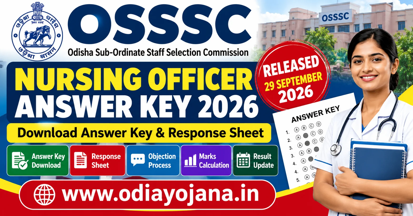 OSSSC Nursing Officer Answer Key 2026 Released