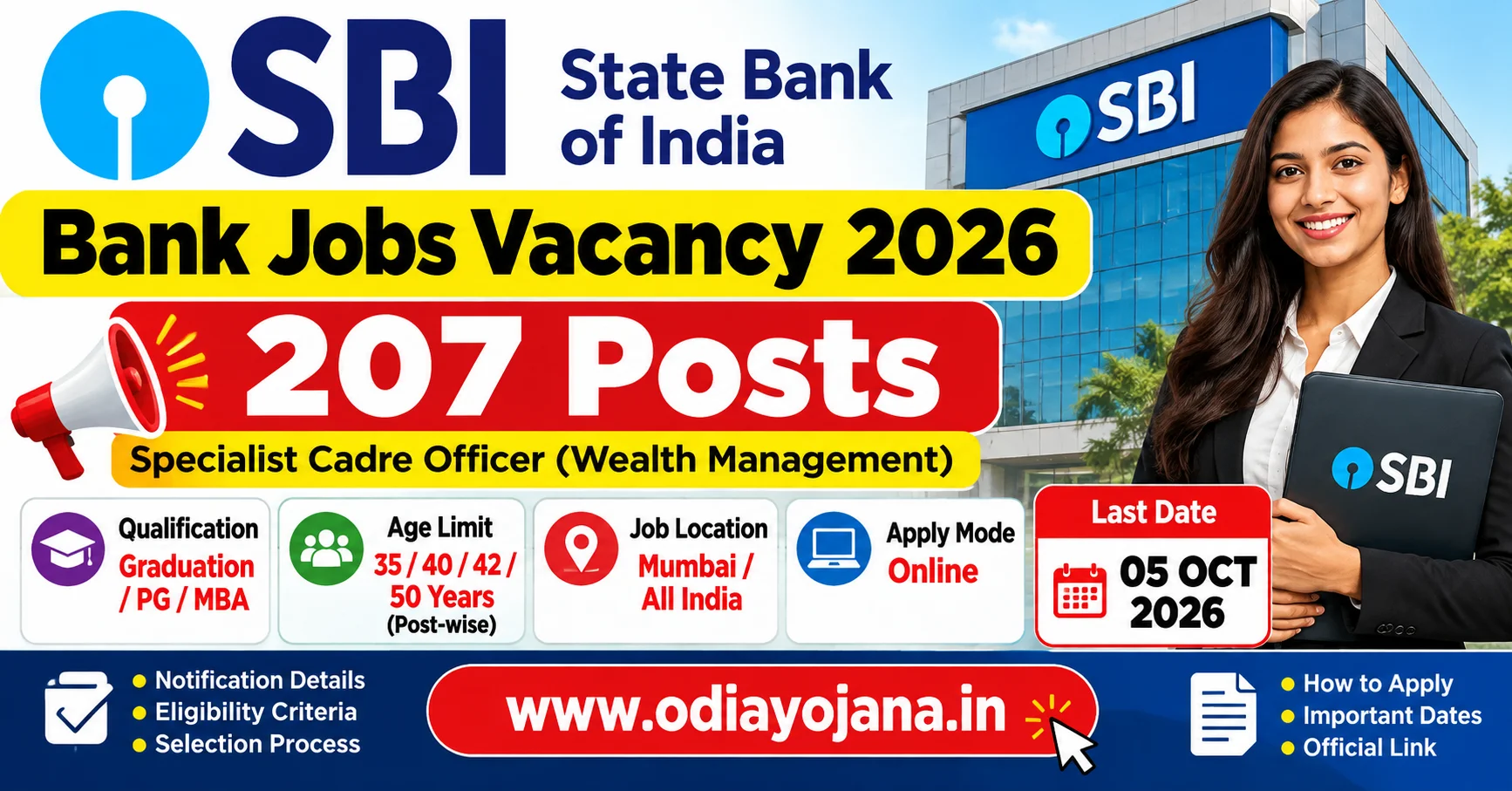 SBI Bank Jobs Vacancy 2026 – 207 Specialist Cadre Officer Posts